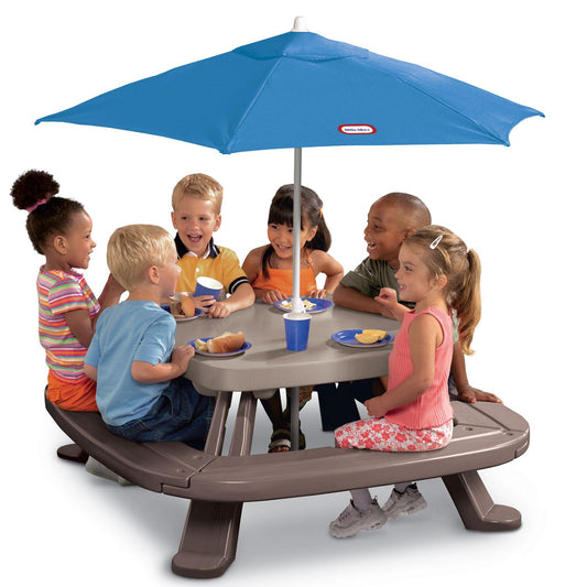 Little Tikes Fold 'n Store Picnic Table with Market Umbrella | Little Tikes