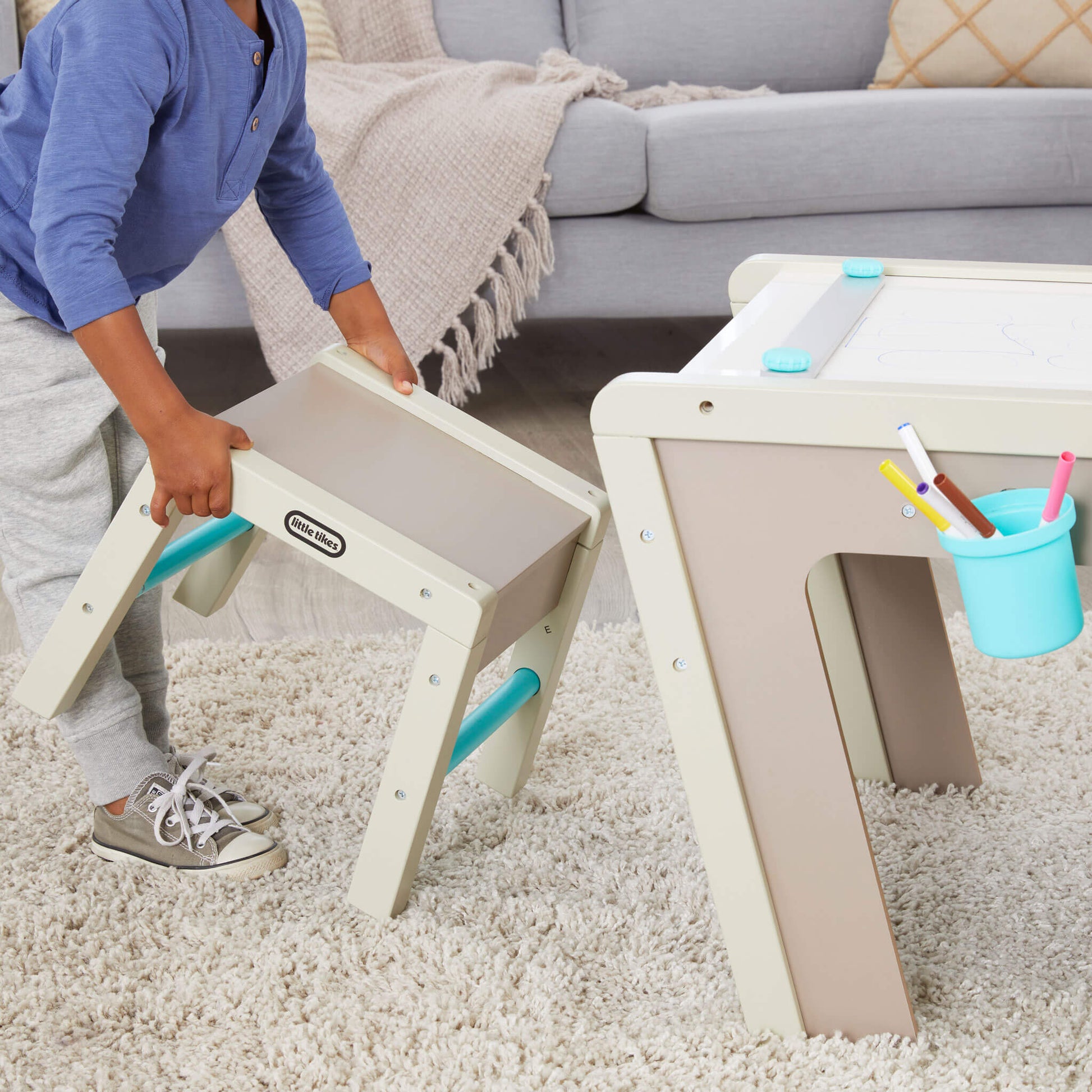 Little Tikes 2-in-1 Easel and Art Table – Kids' Wooden Art Station | Little Tikes